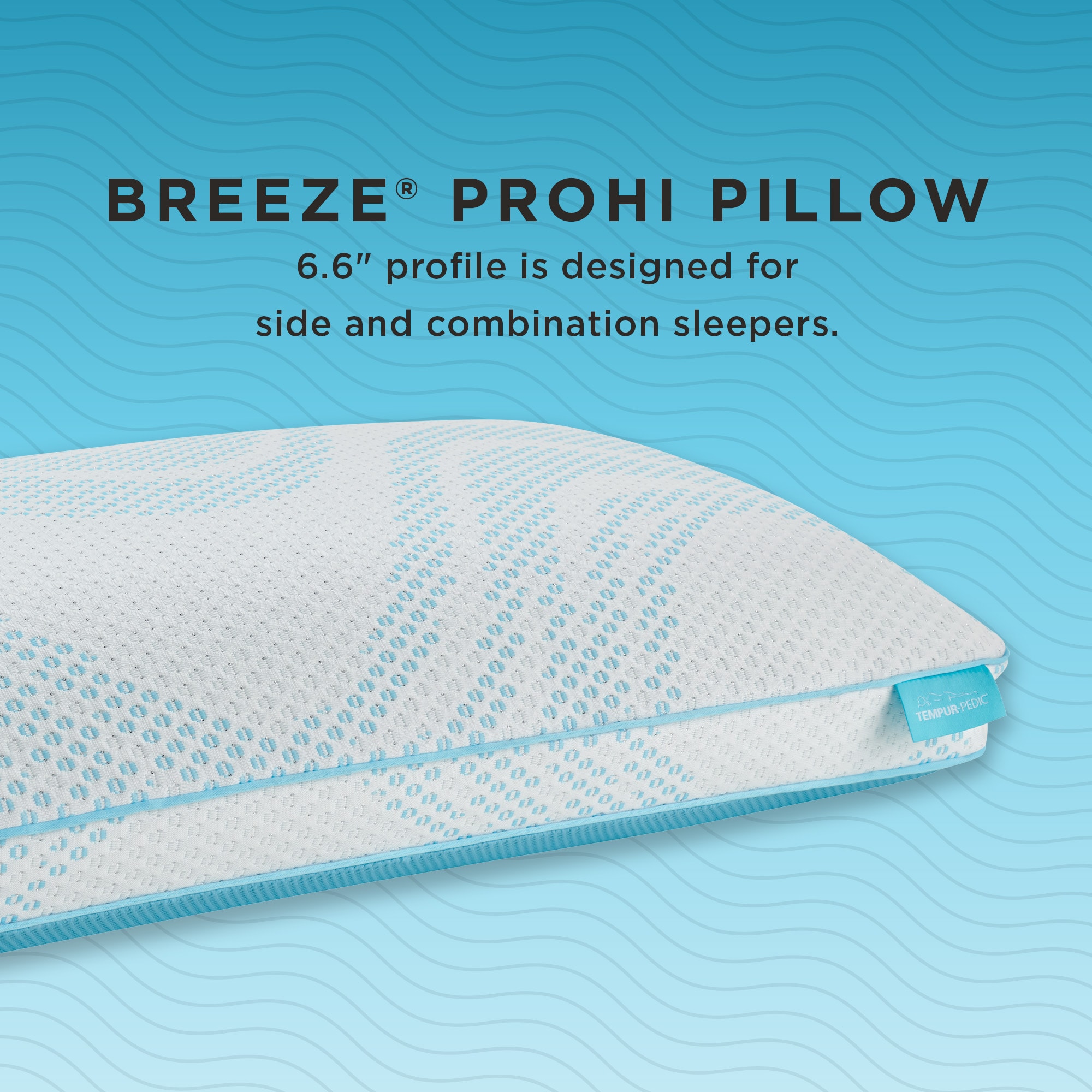 Tempur-Breeze ProHi Pillow 6.6 inch profile